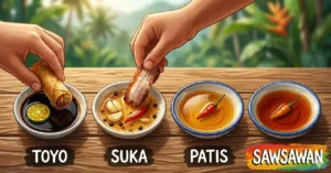 Filipino dipping sauces at Kilig Bali