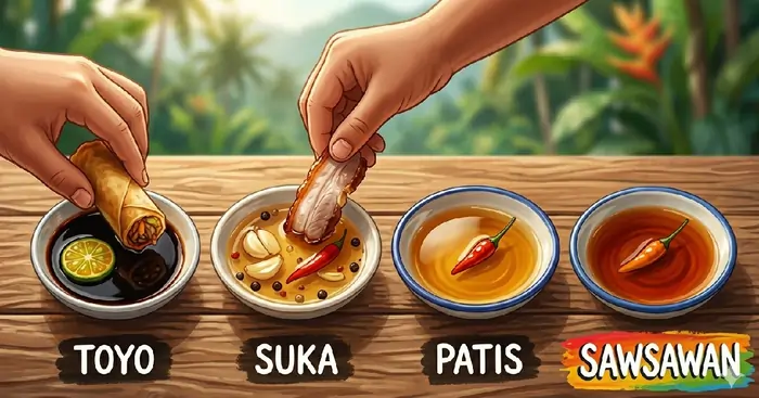 Filipino dipping sauces at Kilig Bali